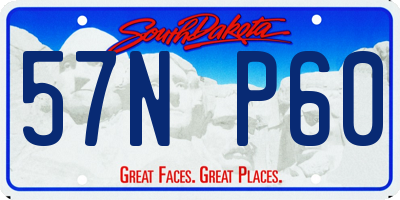 SD license plate 57NP60