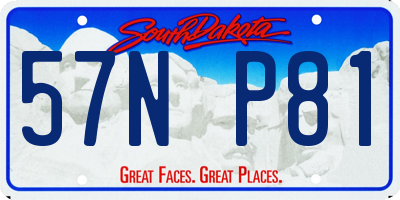 SD license plate 57NP81