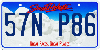 SD license plate 57NP86