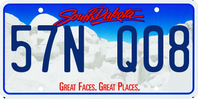 SD license plate 57NQ08