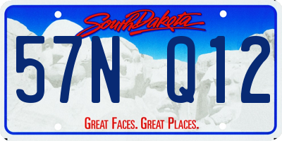 SD license plate 57NQ12