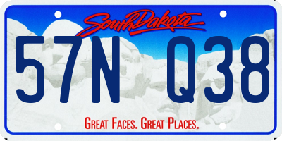 SD license plate 57NQ38
