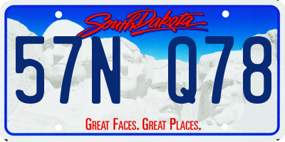 SD license plate 57NQ78