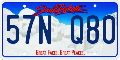 SD license plate 57NQ80