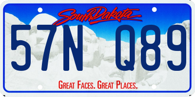 SD license plate 57NQ89