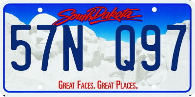 SD license plate 57NQ97