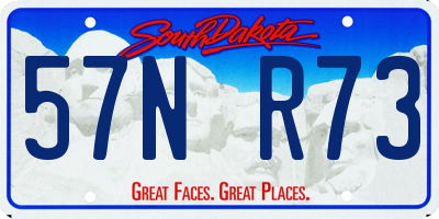 SD license plate 57NR73