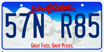 SD license plate 57NR85