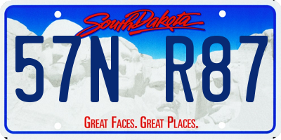 SD license plate 57NR87