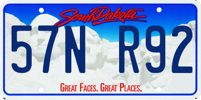 SD license plate 57NR92
