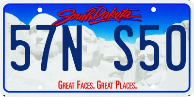 SD license plate 57NS50