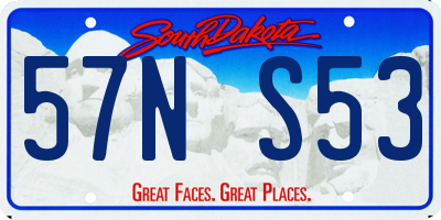 SD license plate 57NS53