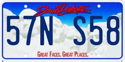 SD license plate 57NS58