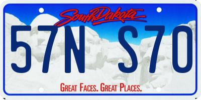 SD license plate 57NS70