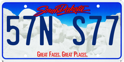 SD license plate 57NS77