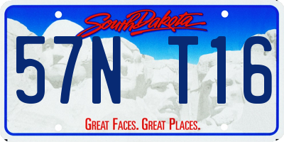 SD license plate 57NT16