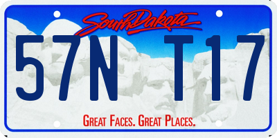 SD license plate 57NT17