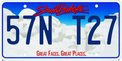 SD license plate 57NT27