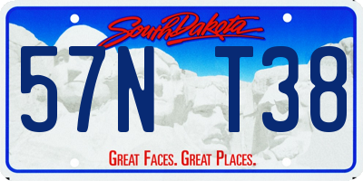 SD license plate 57NT38
