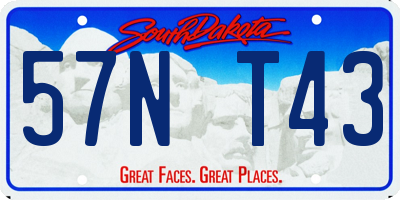 SD license plate 57NT43