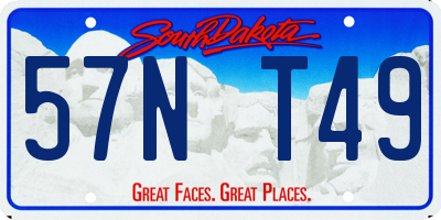 SD license plate 57NT49