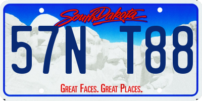 SD license plate 57NT88