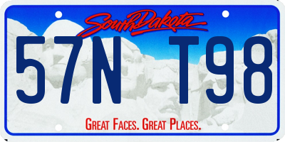 SD license plate 57NT98