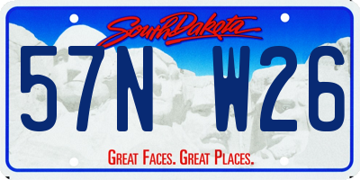 SD license plate 57NW26