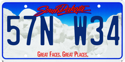 SD license plate 57NW34