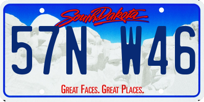 SD license plate 57NW46
