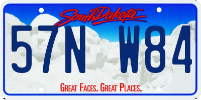 SD license plate 57NW84