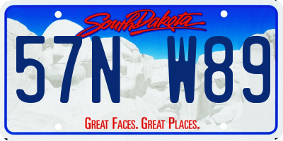 SD license plate 57NW89