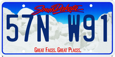 SD license plate 57NW91