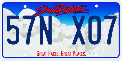 SD license plate 57NX07
