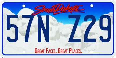 SD license plate 57NZ29