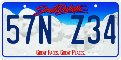 SD license plate 57NZ34