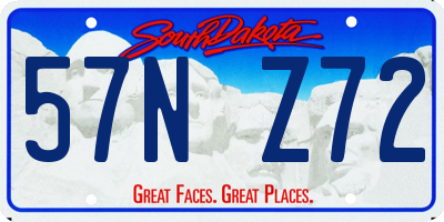 SD license plate 57NZ72