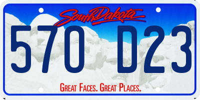 SD license plate 57OD23