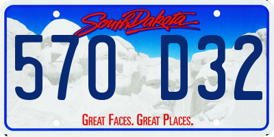 SD license plate 57OD32