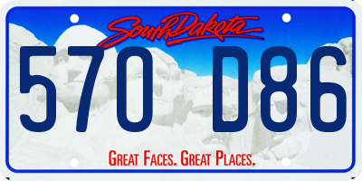 SD license plate 57OD86