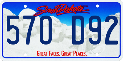 SD license plate 57OD92