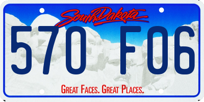 SD license plate 57OF06