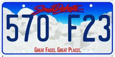 SD license plate 57OF23