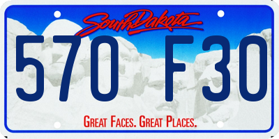 SD license plate 57OF30
