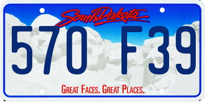 SD license plate 57OF39