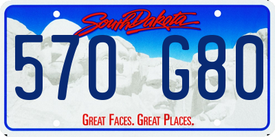 SD license plate 57OG80