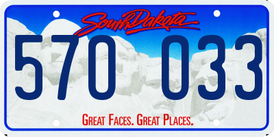 SD license plate 57OO33