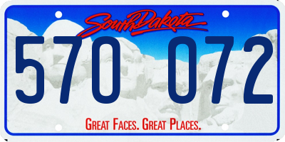 SD license plate 57OO72