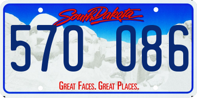 SD license plate 57OO86