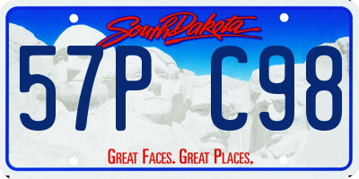 SD license plate 57PC98
